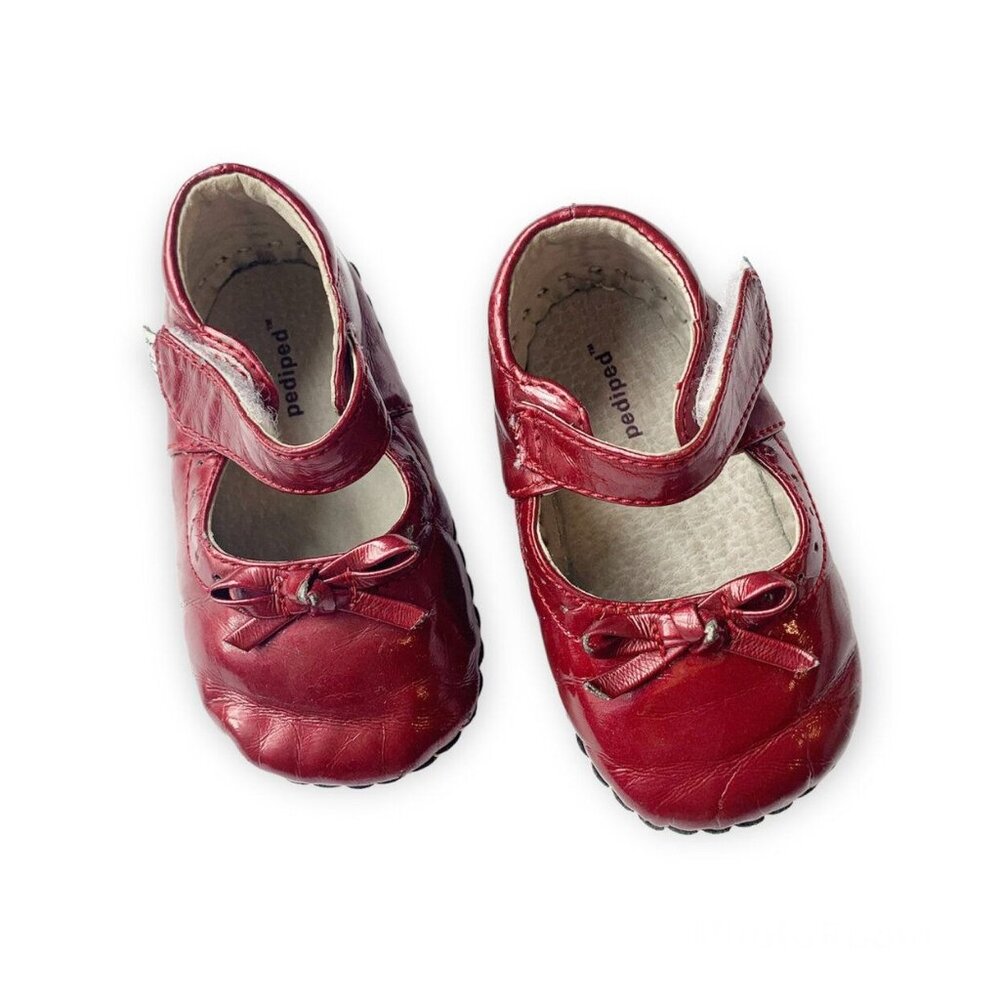 Pediped Burgundy Soft Sole Mary Janes